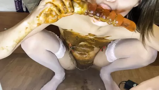p00girl - Pooping from a fucking machine, dirty fisting