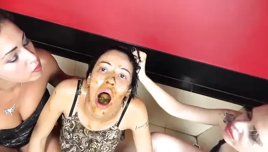 Extreme Double Scat Domination Dinner: The Scat Soup Real Swallow