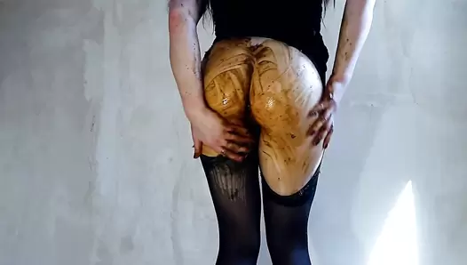 AnnaCoprofield - Black Pantyhose Diarrhea Ass Spoiled
