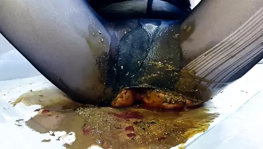 AnnaCoprofield - Black Pantyhose Diarrhea Ass Spoiled