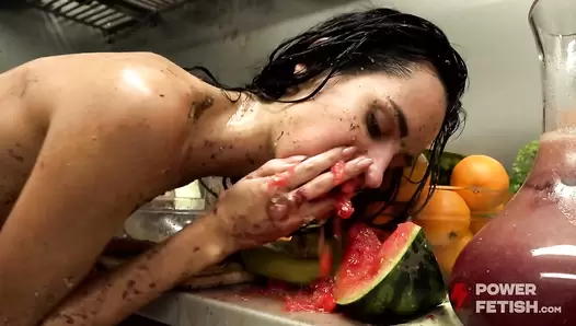 Valentina Sierra Pees All Over the Kitchen