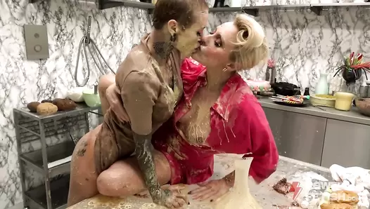 Sasha Beart Pukes on Glass Table