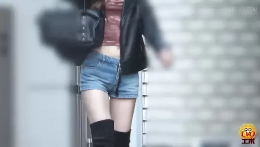 EE-750 03 Girls wearing long boots and shitting at the restroom. VOL. 3