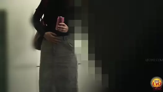 EE-750 03 Girls wearing long boots and shitting at the restroom. VOL. 3