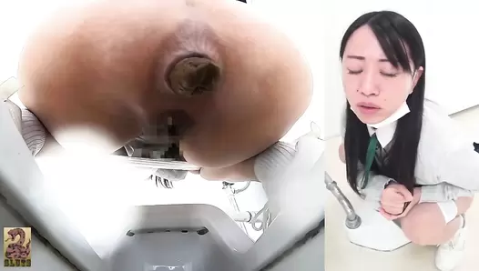 SR090 06 6 viewing angles of beautiful japanese schoolgirls farting and pooping on toilet. VOL. 3