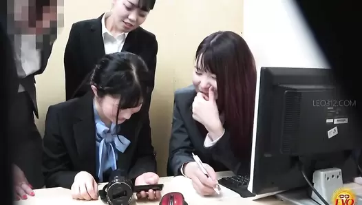 EE-748 05 New office lady’s rite of passage. Groping girls toilet scat assault!
