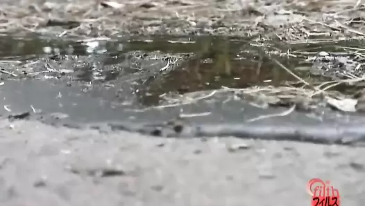 F57 01 Virtual excretion SHOT! Outdoor piss and shit at close distance