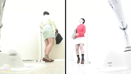 SL-024 02 Embarrassing talks during excretion in adjoining toilet cabins. Women revealing their excremental secrets