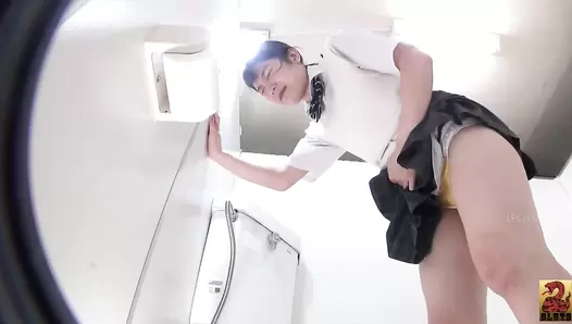 SR088 01 Stool flatulence: constipated schoolgirls farting and pooping on toilet. VOL. 4