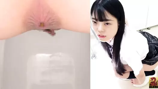 SR088 04 Stool flatulence: constipated schoolgirls farting and pooping on toilet. VOL. 4