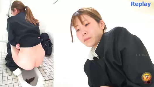 EE-742 05 Hidden camera: Thrilling defecation of women dressed as men in the men’s restroom