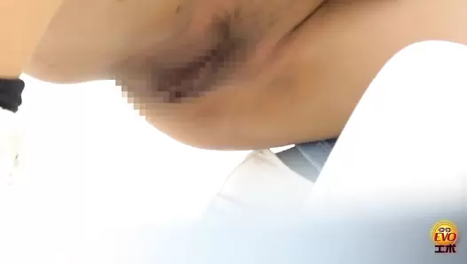EE-742 01 Hidden camera: Thrilling defecation of women dressed as men in the men’s restroom