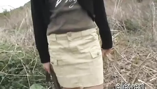 EKGD-05 03 Girls and their dirty underwear. Restrained, outdoor enema-induced pantypoop. VOL. 5