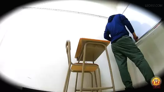 EE-733 03 Hidden camera at the demon guided school. Schoolgirls harassment, diarrhea and fecal leakage