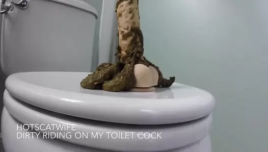 HotScatWife - DIRTY RIDING on my TOILET COCK