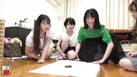JG-550 03 Women gather to make some money. It is girlfriends poop party time!