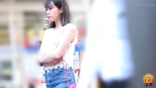 EE-719 04 Public toilet hidden camera: dirty talk, whisper, temptation and gals shit