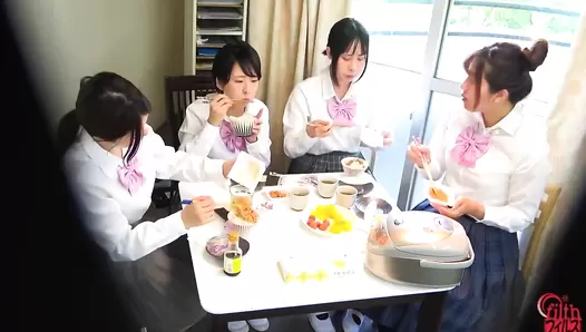 FF-627 01 Party pooping girls at dormitories, training camps, sleepovers ect. Lots of food and lots of poop!