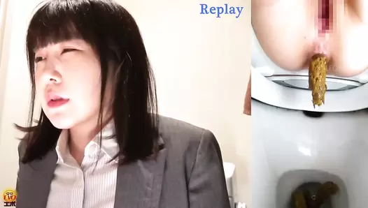 EE-727 08 Hidden camera at the business hotel: Office ladies shit during business trip
