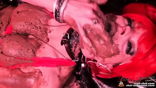 SlutOrgasma - Dirty whore extreme shit throating and puking