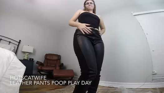 HotScatWife - Leather PANTS POOP PLAY DAY