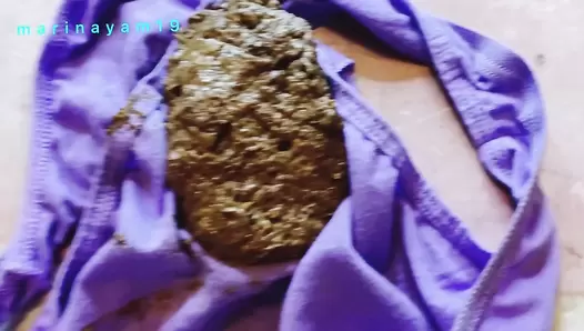 Marinayam19 - Shitting in crusty discharge panties&Chinese takeout container