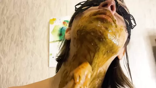 p00girl - Poop, fuck in mouth and feel sick, smear