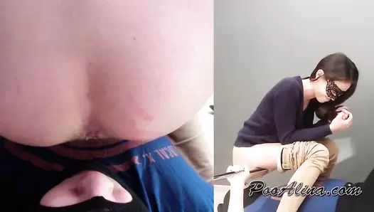 PooAlina - Young girl dumped a thick piece of shit into the boy’s mouth
