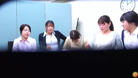EE-694 01 Group of gluttonous OLs filling their stomachs and fighting for the turn to poop. In-house toilet voyeur