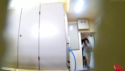 FF-613 03 This is smell hell! Toilet is out of order! Girls using manure bucket and poop diarrhea
