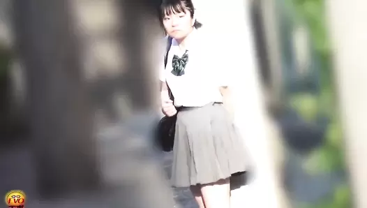 EE-181 02 Schoolgirl Tracking Hidden Camera Unsuji Poop Leaking Dirty Pants Scat Defecation