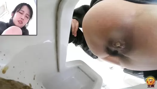 EE-649 02 Hidden camera: Japanese gals straddling a japanese style toilet and having diarrhea. VOL. 2