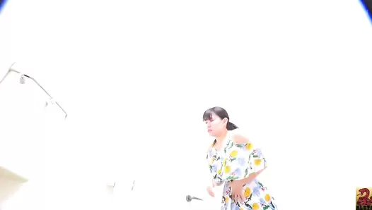 SR079 07 Multiview toilet voyeur. One piece swimsuit, undressing, naked farts and poops