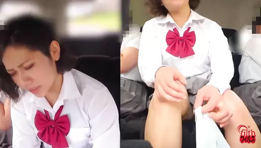FF-584 04 Schoolgirls and their shameful smell! Panicky shit leaking in the car!