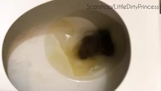 LittleDirtyPrincess - Ella clogs the toilet with a big load