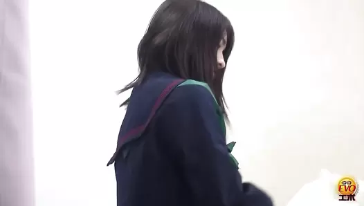 EE-663 05 Hidden camera: schoolgirls with abdominal pain pooping on toilet next to the infirmary