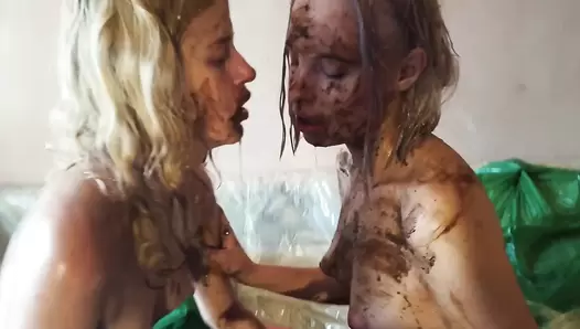 Lesbian Extreme Scat And Goldrain Dirty Kisses By Jelena And Tiana