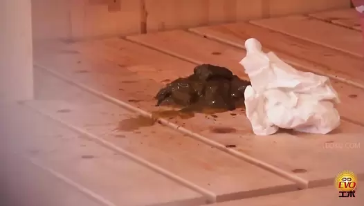 EE-650 06 Sauna hidden shooting: naked and sweaty girls with farts and explosive diarrhea