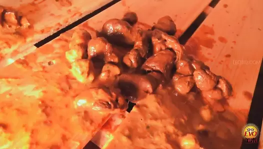 EE-650 02 Sauna hidden shooting: naked and sweaty girls with farts and explosive diarrhea