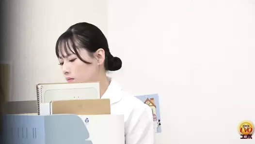 EE-781 01 Apprentice nurse trained with enema to understand the feeling of patients
