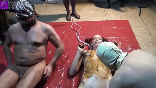 RosellaExtrem / Shit smeared Female slave shits in mouth