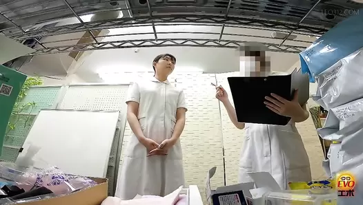 EE-781 02 Apprentice nurse trained with enema to understand the feeling of patients