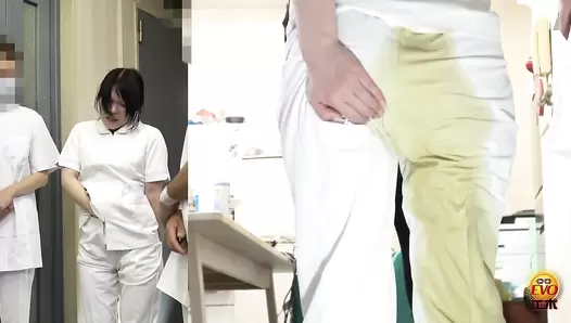 EE-781 02 Apprentice nurse trained with enema to understand the feeling of patients
