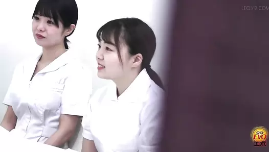 EE-781 03 Apprentice nurse trained with enema to understand the feeling of patients