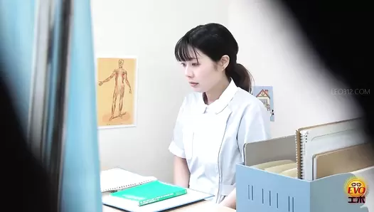 EE-781 03 Apprentice nurse trained with enema to understand the feeling of patients