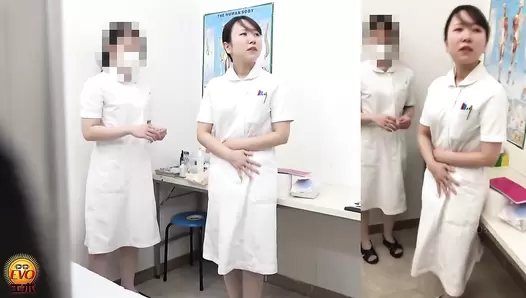 EE-781 05 Apprentice nurse trained with enema to understand the feeling of patients
