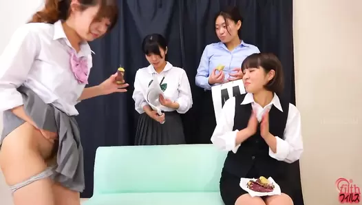 FF-586 04 Fart count competition between schoolgirl and an office lady went dirty after them trying too hard. VOL. 4