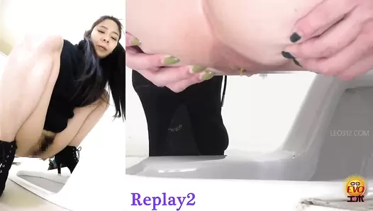 EE-465 04 Toilet voyeur: anal opening diarrhea stool shows all things in the intestines