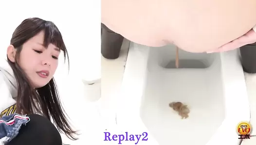 EE-465 02 Toilet voyeur: anal opening diarrhea stool shows all things in the intestines