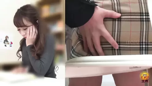 EE-306 01 Pantypooping voyeur: forced enema in the library